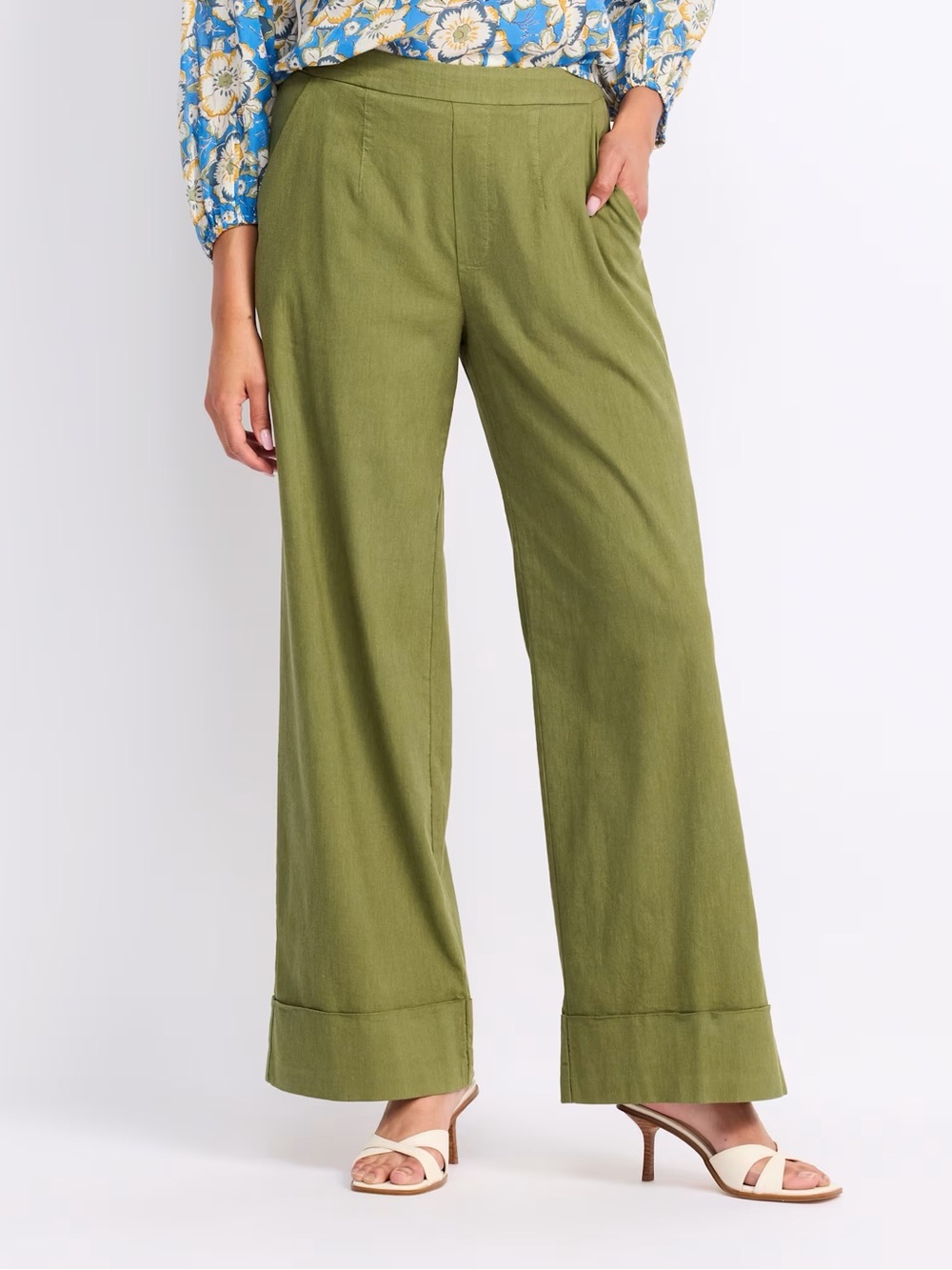 KUT FROM THE KLOTH Meg- High Rise Wide Leg - green Size Large
